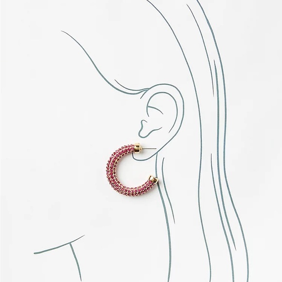 Sparkle Hoop Earrings | Loft - Picture 2 of 3